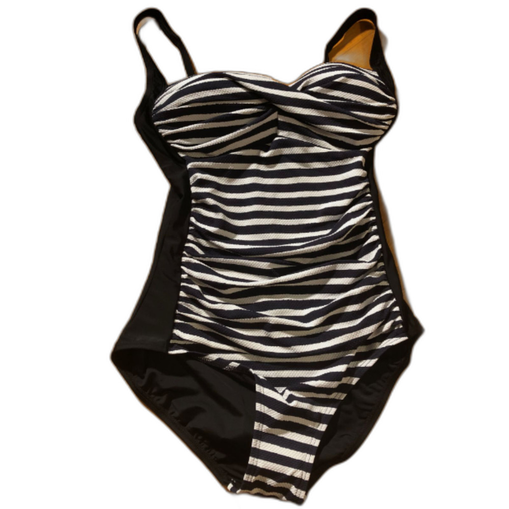Emerald Bay Women's Gathered Front One Piece Swimsuit - Size 12